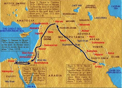 Map Of Abraham S Journey From Haran To Canaan Map Of My Current Location