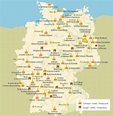 Castles in Germany map - Map of Germany castles (Western Europe - Europe)