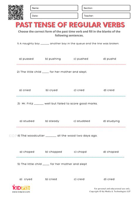 Past Simple Worksheet Grade 1 Regular Verbs