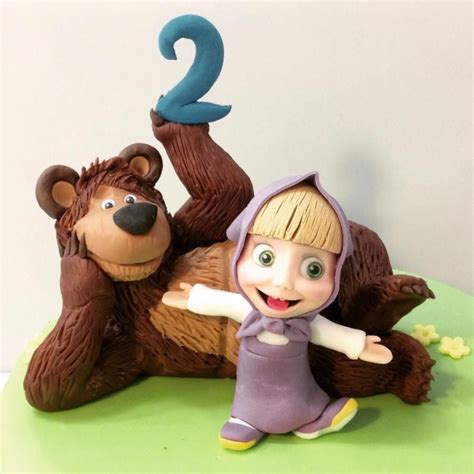 Masha And The Bear Bear Cake Topper Masha And The Bear Bear Cakes