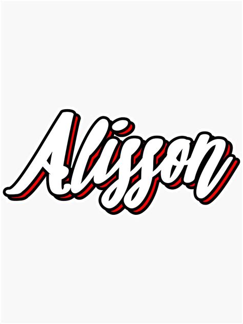 Alisson First Name Hand Lettering Design Sticker For Sale By Sulies