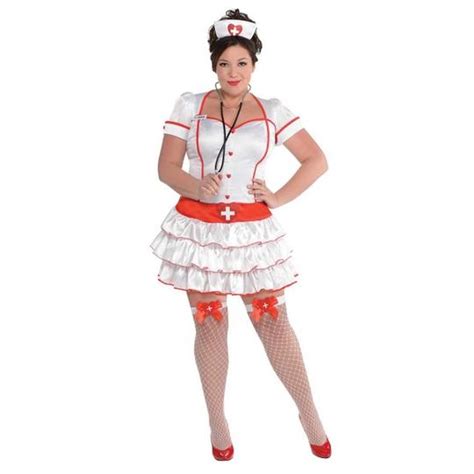 Deluxe Sexy Nurse Uniform Ladies Plus Size Fancy Dress Costume Party Outfit