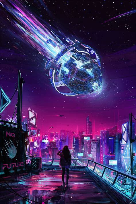 Aenami Women Futuristic City Science Fiction Spaceship Digital Art