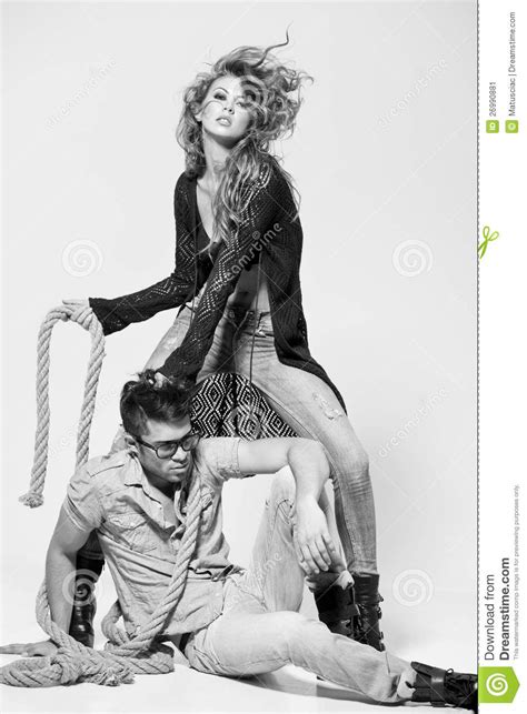Man And Woman Doing A Fashion Photo Shoot Stock Image