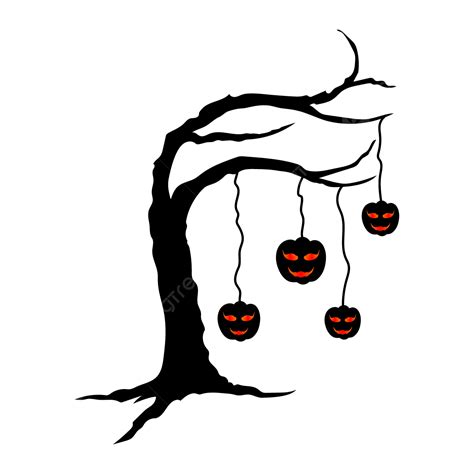 Gambar Pohon Kepala Labu Halloween Elemen Halloween Vektor Clipart