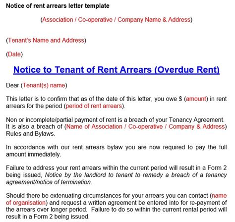Free Printable Late Rent Notice Templates Word Best Collections