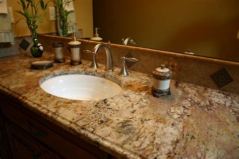 Today's laminate countertops can look convincingly like granite, marble, wood, or even leather. The Granite Gurus: Bathroom Vanities from our Portfolio