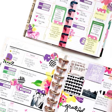 Horizontal Happy Planning® W Floral Stickers And A Mini To Match — Me