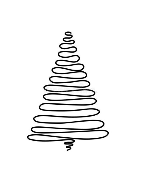 Christmas Tree Simple Hand Drawn Outline Doodle Vector Illustration For
