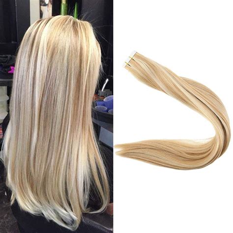 Fshine Tape In Hair Real Remy Hair Extensions 18 Inch Seamless Skin Weft Tape On Hair Color 1b