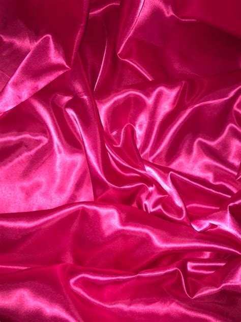 Hot Pink Silky Polyester Satin Fabric58 Wide 147cm Etsy