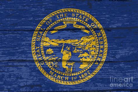 Nebraska State Flag On Old Timber Digital Art By Bigalbaloo Stock