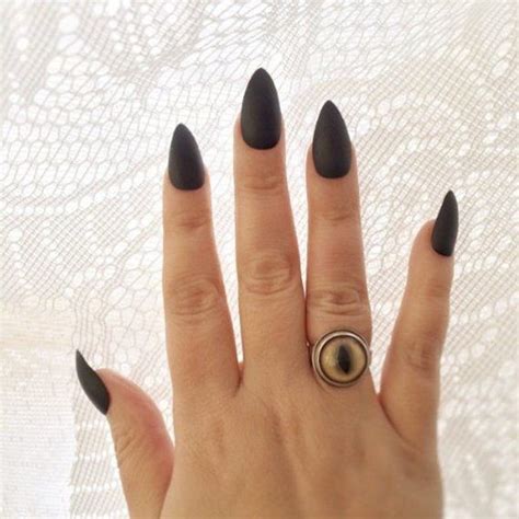 Black Nails Choose Shape Glossy Or Matte Set Of Black Etsy