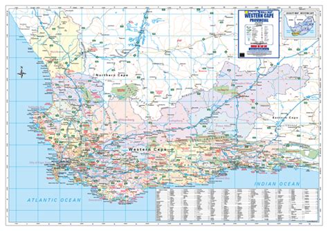 Western Cape Provincial Wall Map Detailed Wall Map Of