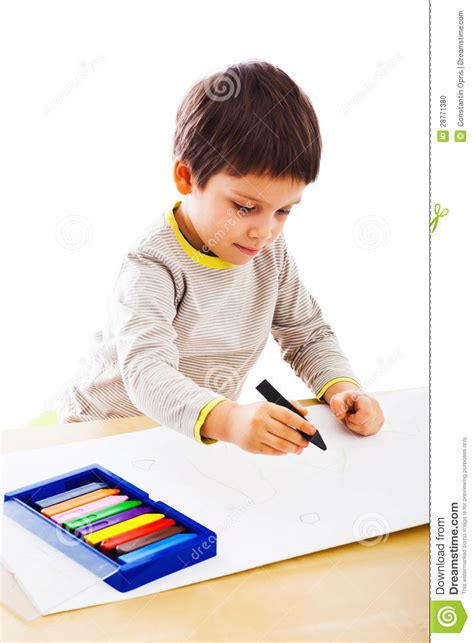 Kids drawing stock photos and images. Kid drawing in colors stock photo. Image of young ...