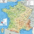 Physical Map of France - Ezilon Maps