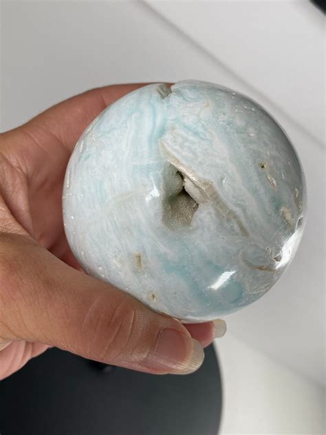 Blue Aragonite Natural Stone Sphere 76mm 621 Grams Ac296 Etsy