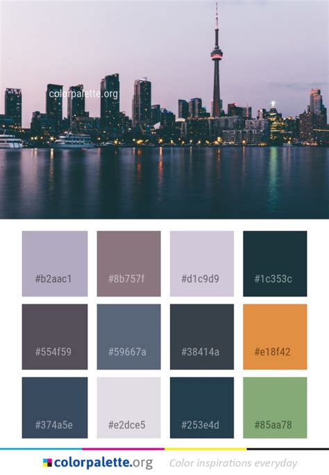 Metropolitan Area Skyline City Color Palette