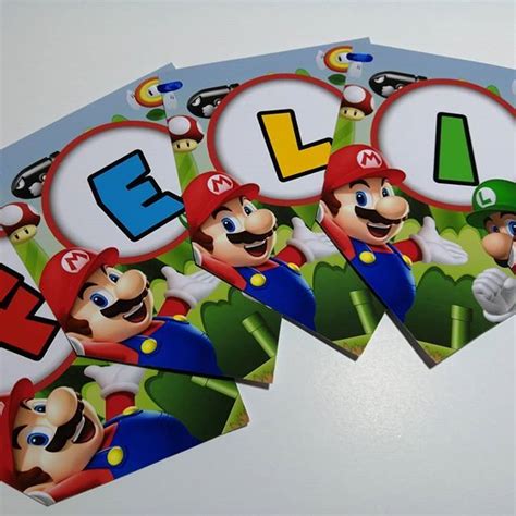 Banderín De Mario Bros Feliz Cumpleaños Mario Bros Fiestas Symbols