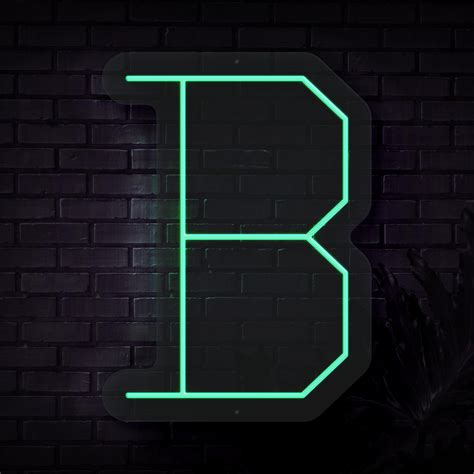 Personalized Initial Letter B Neon Sign Sketch And Etch