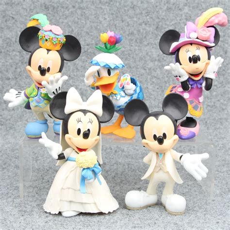 Disney Toys 5pcs Lot Mickey Minnie Mouse Daisy Duck Figures Playsets Toys Cake Topper Mini