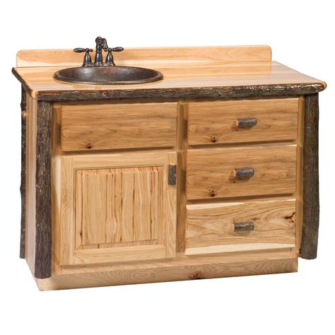Hickory Log Vanity 36 42 48 Inch Without Top Sink Right