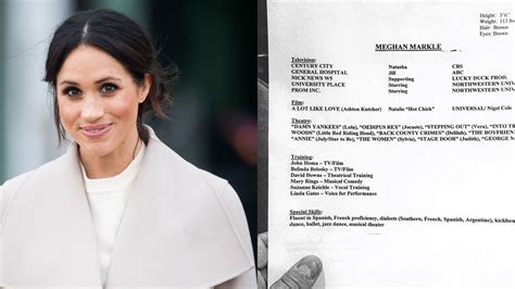 Meghan Markles Old Acting Résumé And Headshot Reveal Her Height Weight And Pre Royal Style