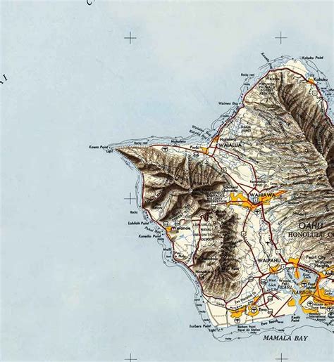 1954 Topo Map Of Oahu Hawaii Quadrangle Etsy
