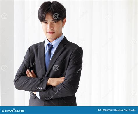 Portrait One Young Asian Businessman Who Smart And Handsome Wearing