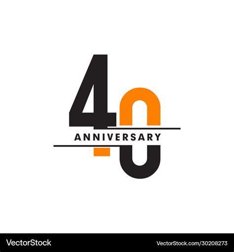 40th Celebrating Anniversary Emblem Logo Design Vector Image