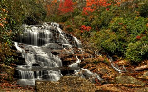 Waterfall In An Autumn Forest Wallpaper Nature Wallpapers 35713