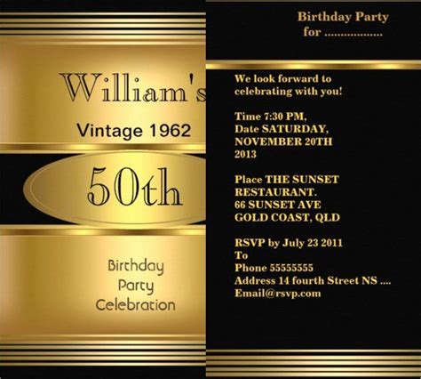 50th Birthday Party Invitation Template Fresh 45 50th Birthday Invita