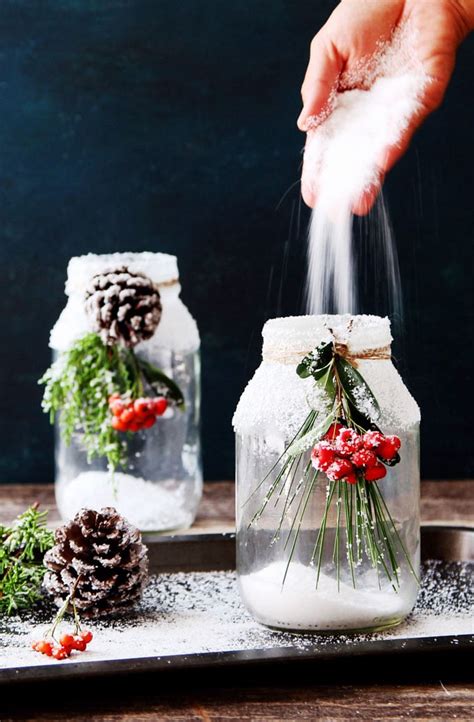 Snowy Diy Mason Jar Centerpieces 5 Minute 1 Decorations