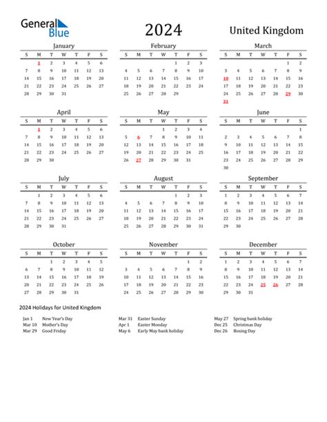 2024 Calendar Uk Holidays And Observances Image To U