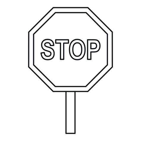Stop Traffic Sign Icon Outline Style 15223568 Vector Art At Vecteezy