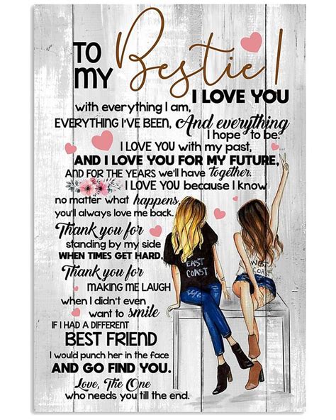 To My Bestie Canvas Best Friend I Love You With Everything I Am