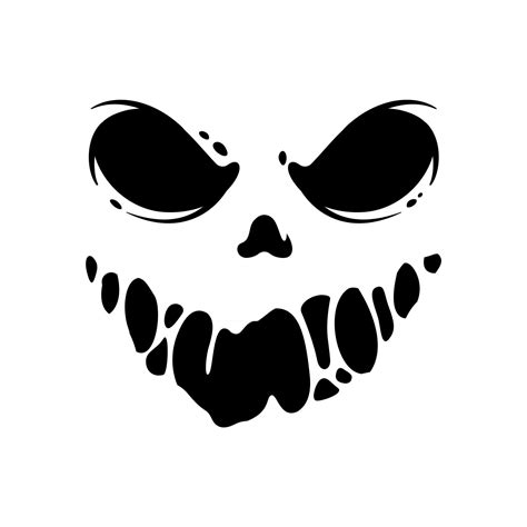 Scary Ghost Horror Face Silhouette Vector For Carving On