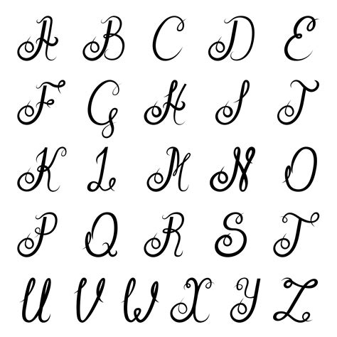 Calligraphie Alphabet Noir 459732 Art Vectoriel Chez Vecteezy