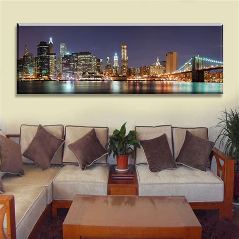 Option to save space or decorate. 1 Panels Home Decor Wall Art Painting Prints of Manhattan ...