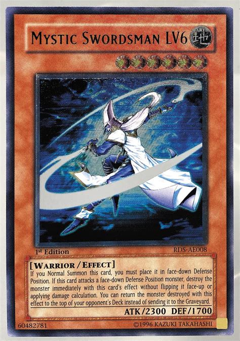Yu Gi Oh Card Mystic Swordsman Lv6 Asia Version Relief Rds Ae008