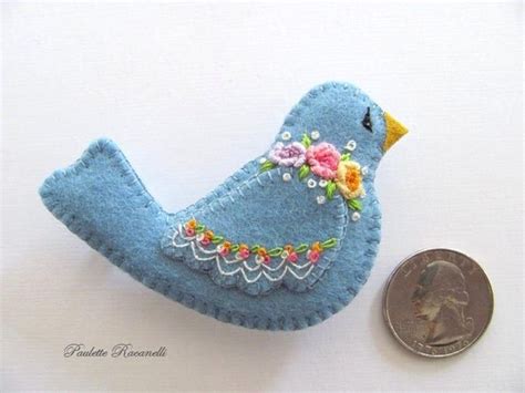 Felt Pin Blue Bird Pin Felt Brooch