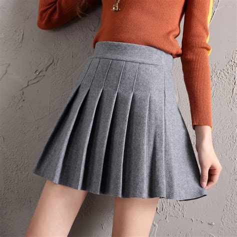 New Women High Waist Streetwear Pleated Mini Skirt 2018 Autumn Winter