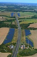 Luftbild Silmersdorf - Solarkraftwerk am Rande des Autobahn- Trasse und ...
