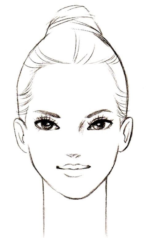 Outline Female Face Template