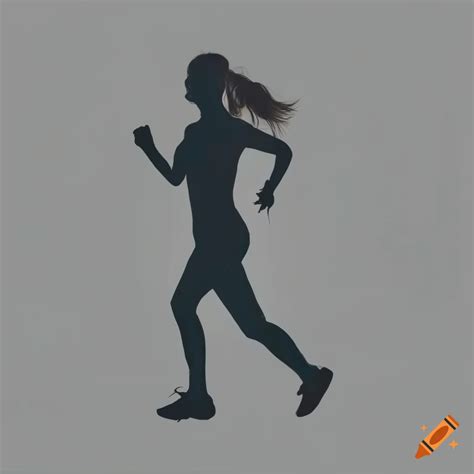 Silhouette Of A Woman Running On Craiyon