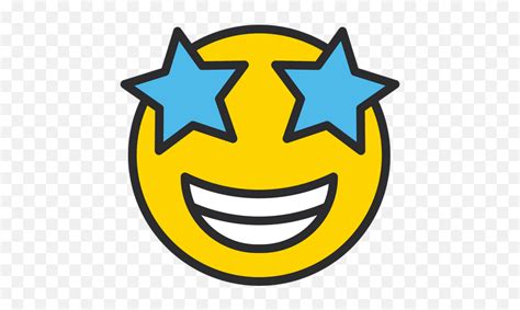 Star Struck Emoji Icon Of Colored Outline Style Star Eyes Emoji Svg
