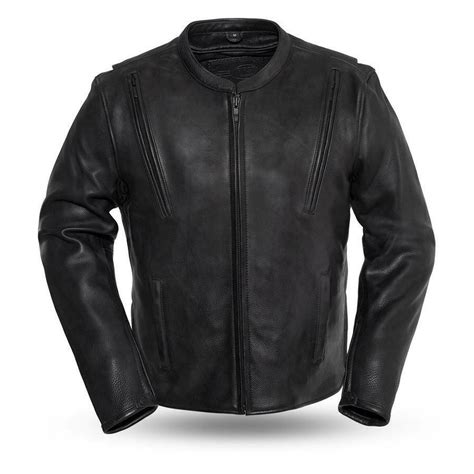 Men Biker Leather Revolt Mm Platinum Naked Cowhide Jacket By Firstmfg Motorcycle