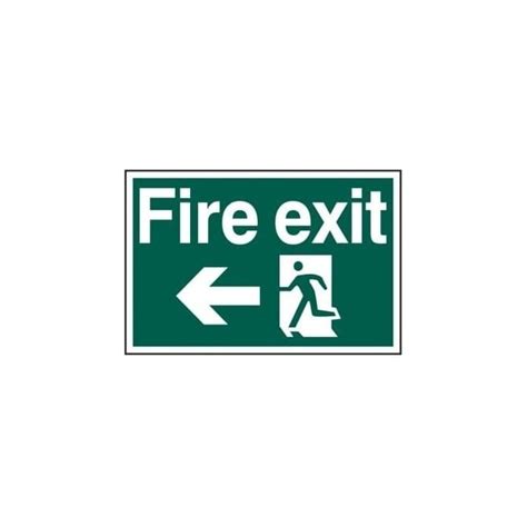 Fire Exit Sign With Running Man Left And Left Arrow
