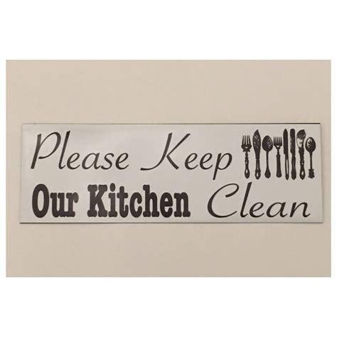 Please Keep Our Kitchen Clean Room Sign Wall Plaque Or Hanging Etsy