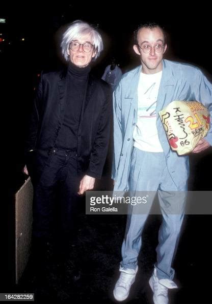 Artist Andy Warhol And Artist Keith Haring Attend Brooke Shields